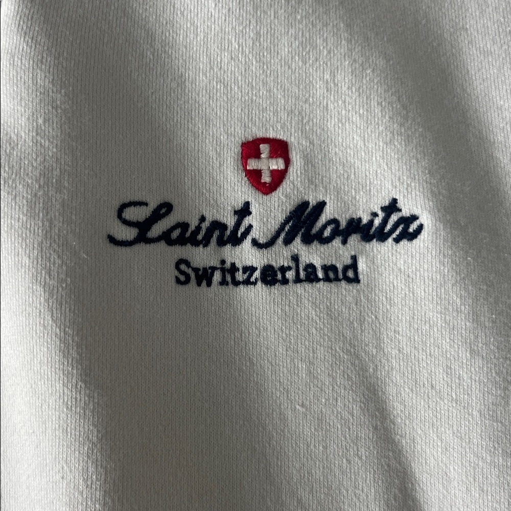 Brandy Melville off white and navy partial Zip-Up Sweatshirt - Picture 3 of 6